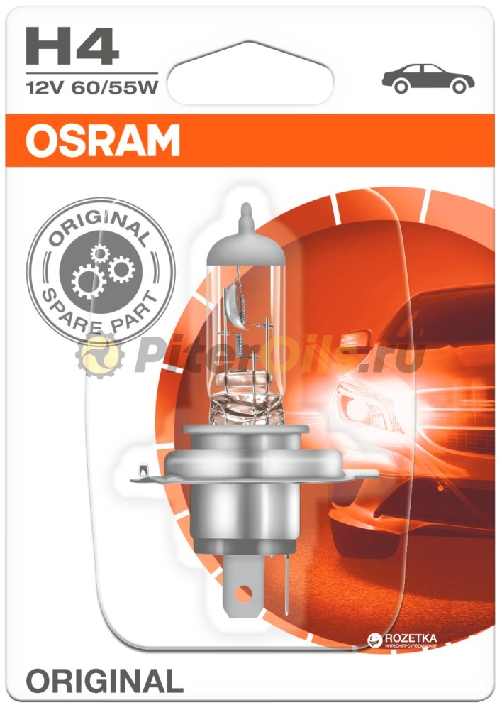 Osram 6419301B Автолампа головного света Н4 60/55W 12V P43T (блистер 1шт.)