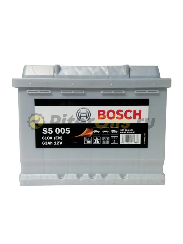Аккумулятор BOSCH Silver Plus S5 005 64Ah 610A 242x175x190 563 400 061 (- +)