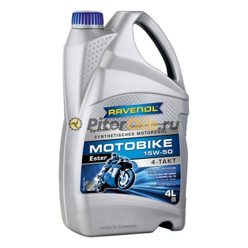 RAVENOL моторное масло Motobike 4-T Ester SAE 15W-50 (4л) 4014835731295