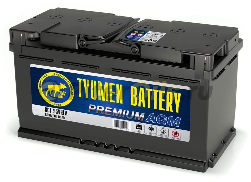 Аккумулятор Tyumen Battery PREMIUM 95Ah 800A  AGM об. пол (- +) 353x175x190