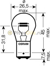 Osram 7537 Лампа P21/5W 24V BAY15d