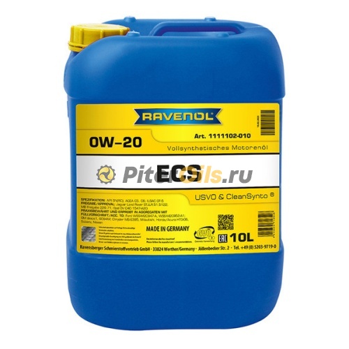 RAVENOL моторное масло ECS EcoSynth SAE 0W-20 (10л) 4014835718548