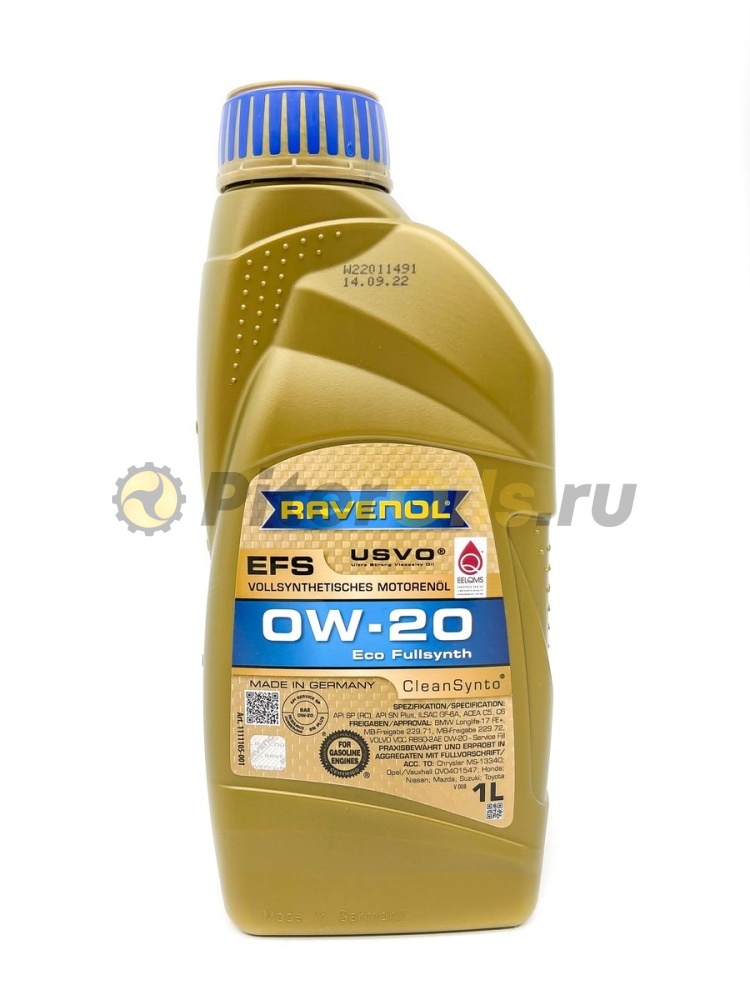 Ravenol 0W-20 EFS EcoFullSynth (1л) 111110500101999/4014835843127