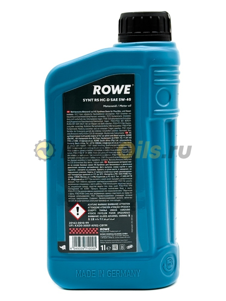 Rowe HIGHTEC SYNT RS 5W-40 HC-D (1л) 20163001099