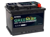 Аккумулятор GREENLER  60Ah 520А об. пол (- +) 242x175x190