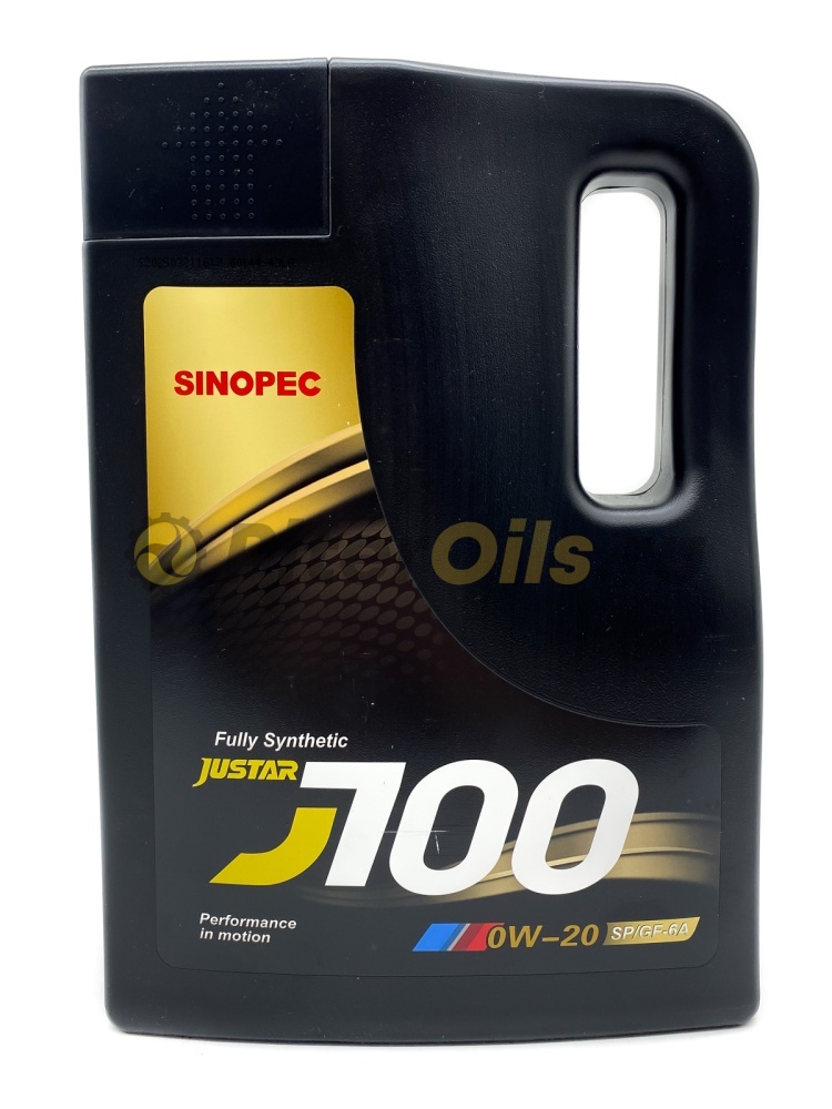 Sinopec JUSTAR J700 SP/GF-6A 0W-20 Gasoline Engine Oil 4л 0609100063010006