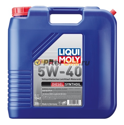 LIQUI MOLY Diesel Synthoil 5W-40 (20л) 1342