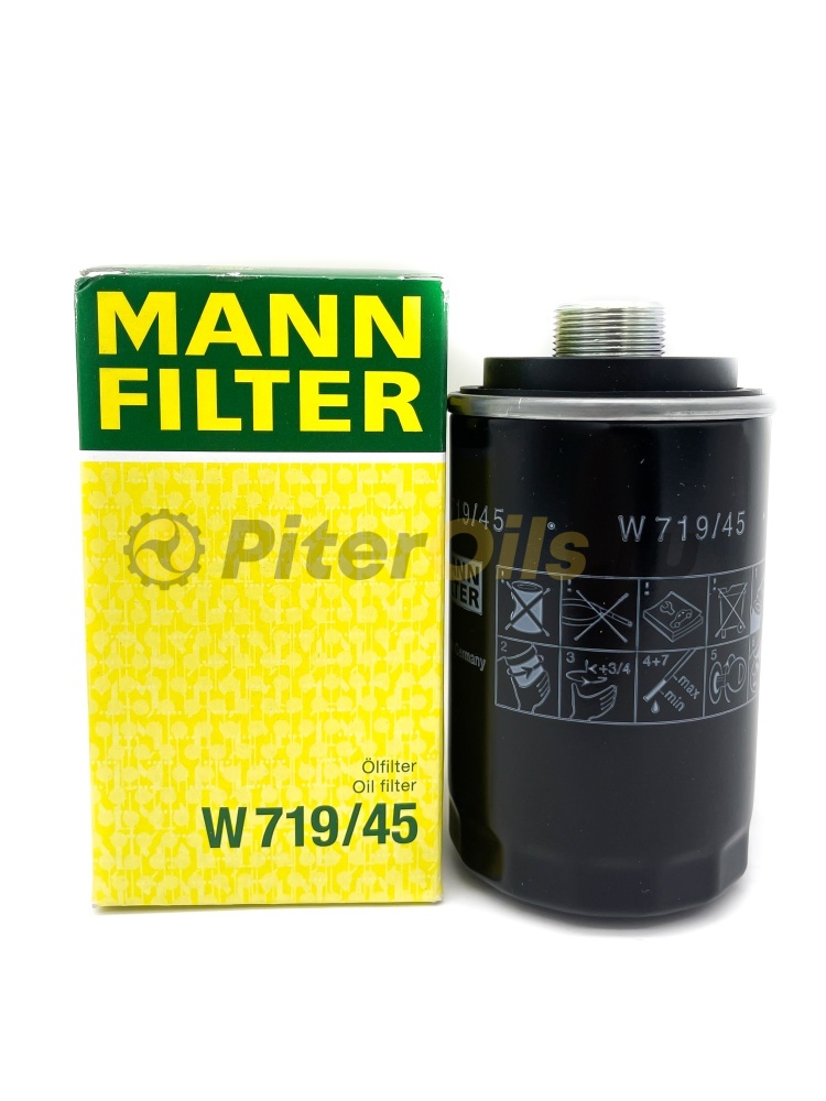 Фильтр масляный MANN W719/45  VW,Audi,Skoda 1.8/2.0 TFSI (LC-1047)