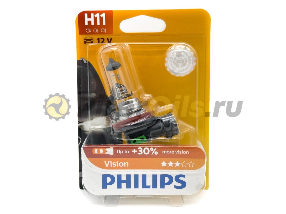 12362PRB1 PHILIPS Лампа галогеновая H11 Vision +30% 12V 55W PGJ19-2B1