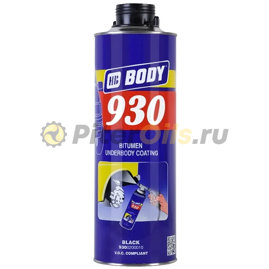 BODY 930 Антигравий черный шумопоглощающий жидкий локер под пистолет (1кг) 9300200010