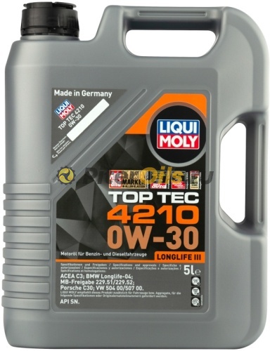LIQUI MOLY масло моторное Top Tec 0W-30 C3 (5л) 4210/21605