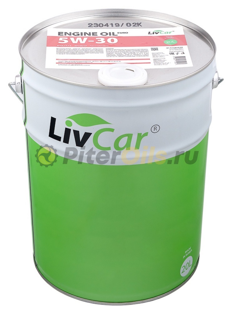 LIVCAR ENGINE OIL EURO 5W30 ACEA C2/3 API SN/CF (20л) LC7110530020