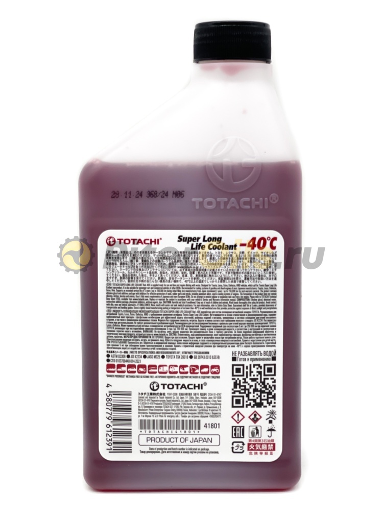 TOTACHI SUPER LONG LIFE COOLANT Red -40C 1л жидкость низкозамерзающая 41801