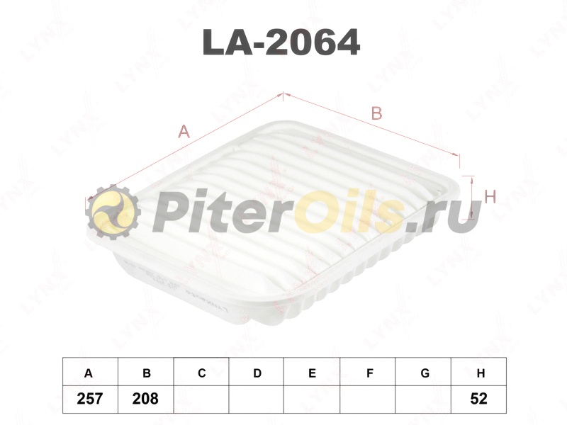 LYNXauto Фильтр воздушный LA2064 (C25654, LX 4431, AP120/5)