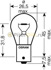 Osram 7511 Лампа P21W 24V BA15s