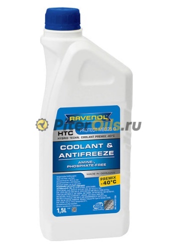 Антифриз RAVENOL HTC Protect MB 325.0 Premix -40C син (1.5л) 1410121-150-01-999