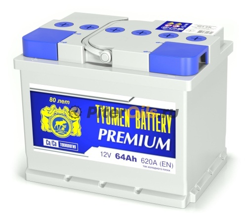 Аккумулятор Tyumen Battery PREMIUM 64Ah 620A пр. пол. (+ -) 242х175х190 6СТ-64L 6485