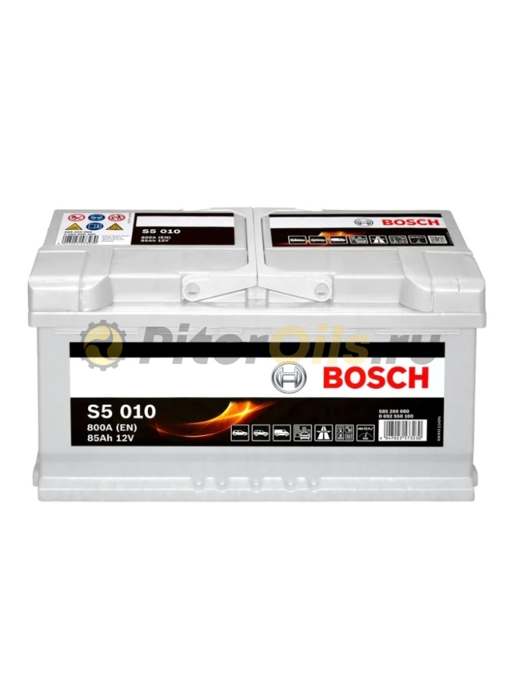 Аккумулятор BOSCH Silver Plus S5 010 85Ah 800A 315х175х175 585 200 080 (- +)