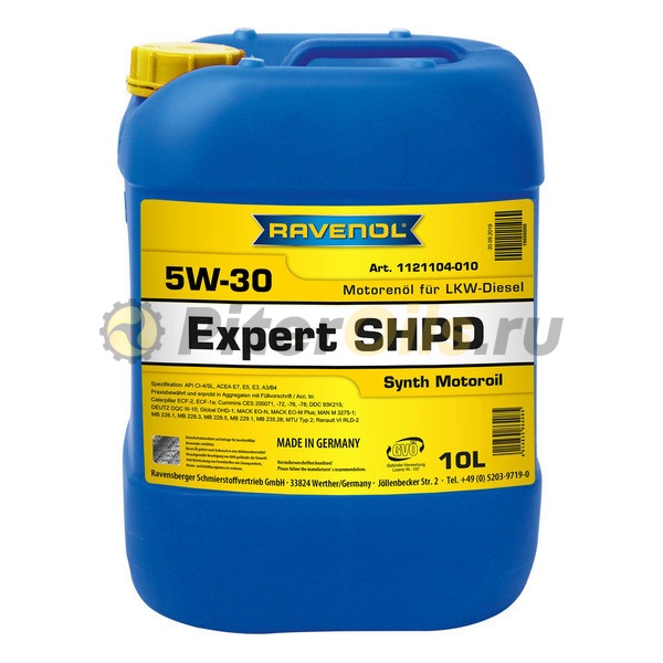 RAVENOL моторное масло Expert SHPD SAE 5W-30 (10л) 4014835864085