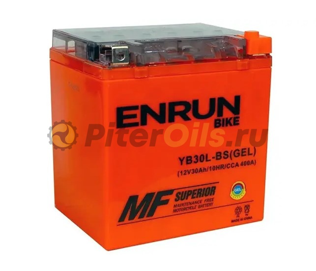 Аккумулятор ENRUN YB30L-BS GEL 30Ah 400A обр. пол. (- +) 166x126x176