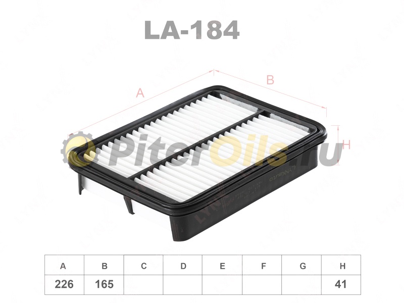 LYNXauto Фильтр воздушный LA184 (TOYOTA 1780111090, AP167, C2326) TOYOTA Corolla E10/11 2E, 4E-FE