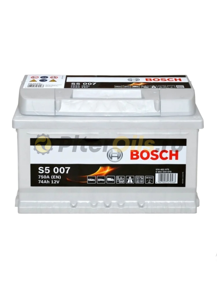 Аккумулятор BOSCH Silver Plus S5 007 74Ah 750A 278x175x175 574 402 075 (- +)