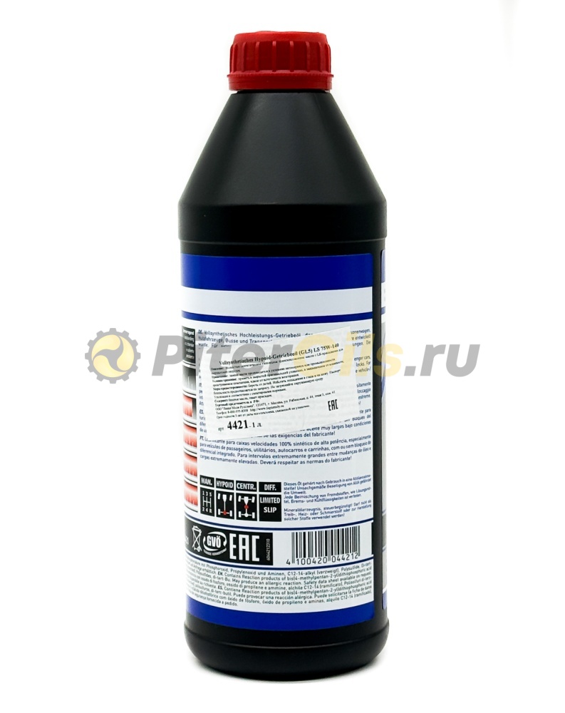 LIQUI MOLY Vollsynthetisches Hypoid-Getriebeoill 75w140 GL-5 LS (1л) 8038/4421