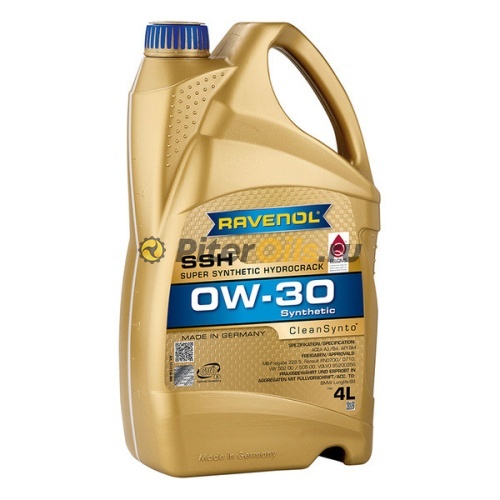 RAVENOL моторное масло Super Synthetic Hydrocrack SSH SAE 0W-30 (4л) 4014835795396