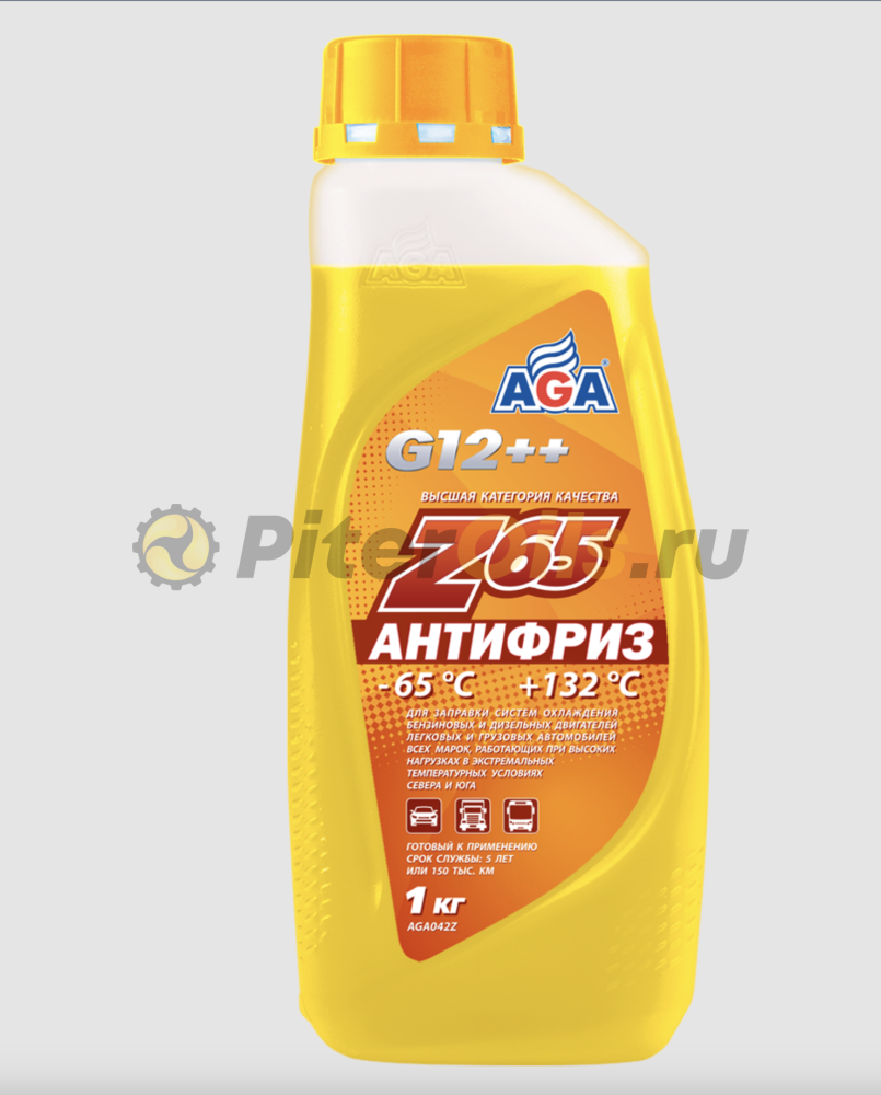 AGA-Z65 Антифриз -65С G12++ желтый 1кг AGA042Z