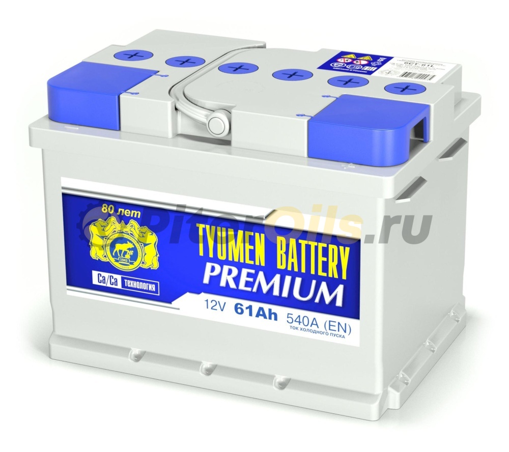 Аккумулятор Tyumen Battery PREMIUM 61Ah 540A низкий об.пол. (- +) 242x175x175 6СТ-61LR