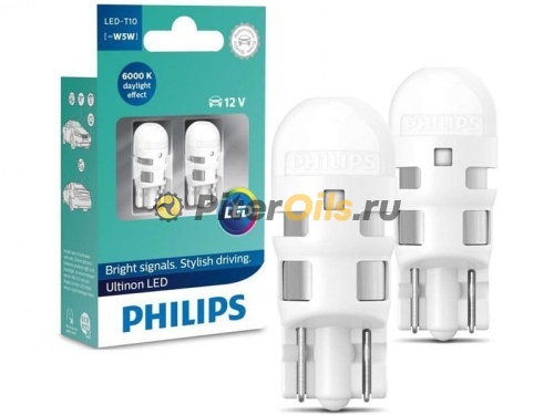 PHILIPS 11961ULWX2 LED Vision Автолампа светодиодная 12V WB T10 LED 0.62W 6000K 2шт. блистер