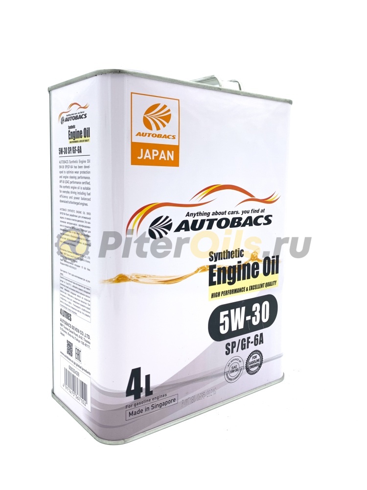 AUTOBACS Engine Oil Synthetic 5W30 SP/CF/GF-6A (4л) A00032428